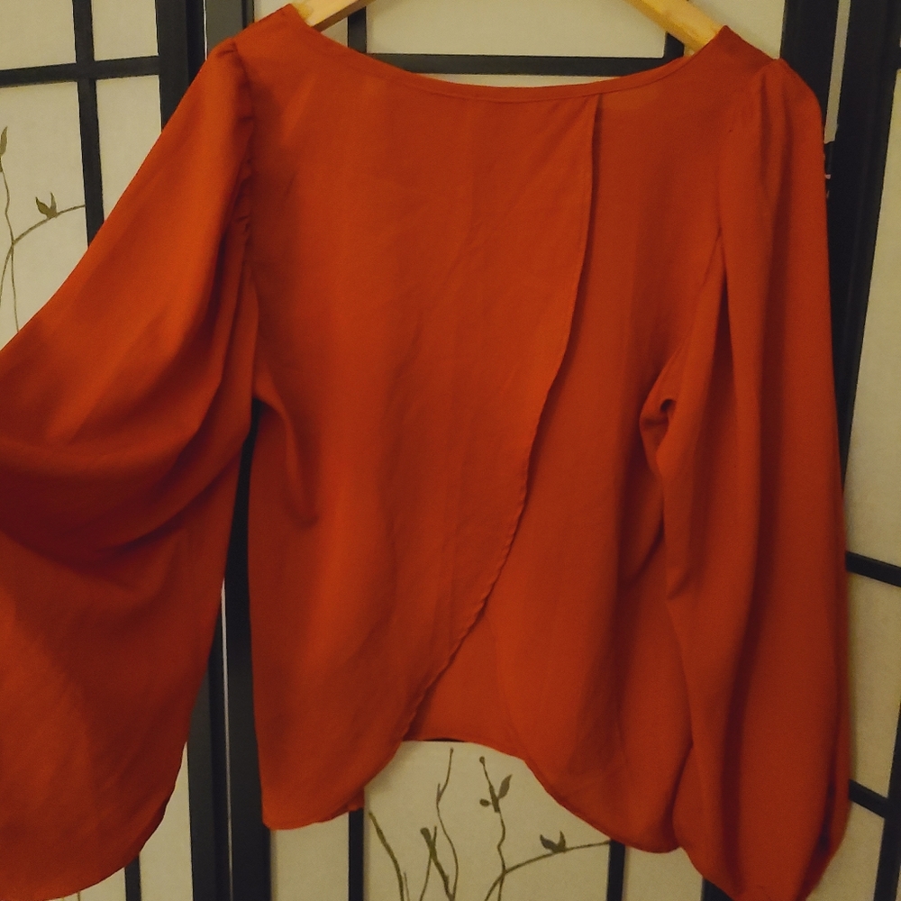 Beautiful Open Back Red Blouse Medium
